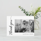 エレガントな感謝: 現代のウェディングサンクスカード サンキューカード (スタンド正面)