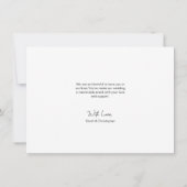 エレガントな感謝: 現代のウェディングサンクスカード サンキューカード (裏面)