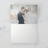 エレガントな感謝 黒いスクリプト | 写真を添えて サンキューカード (内部)