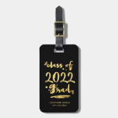 エレガントな成功の金ゴールドのカスタムな日付の荷物のラベル ラゲッジタグ (正面縦)