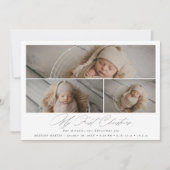 エレガントな我が家の初めてのクリスマス ベイビー フォト アナウンスメント 招待状 (正面)