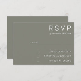 エレガントな戦艦グレー ミニマル モダン ウェディング 招待状