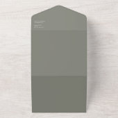 エレガントな戦艦グレー ミニマル モダン シールと オールインワン招待状 (外側)