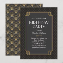 エレガントな扇形のアートデコ バースデーパーティー