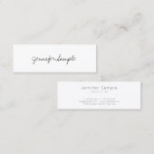 エレガントな手の原稿の専門のシンプルなテンプレート スキニー名刺 (正面/裏面)