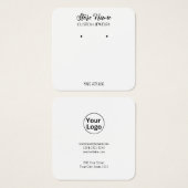 エレガントな手作りのイヤリングプロファイルカード (正面&裏面)