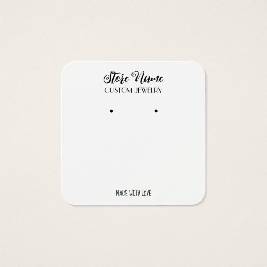 エレガントな手作りのイヤリングプロファイルカード (正面)