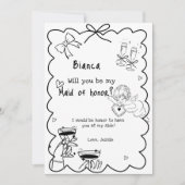 エレガントな手描きのウェディングパーティーへの招待カード 招待状 (正面)