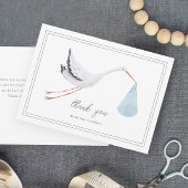 エレガントな手描きのスツール男の子ベビーシャワー サンキューカード