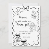 エレガントな手描きのブライズメイド提案カード 招待状 (正面)