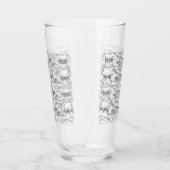 エレガントな手描きのモノクロームの花のデザイン タンブラーグラス (左)