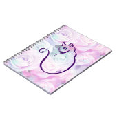 エレガントな手描きの猫の花のパステル調のノート ノートブック (左側)