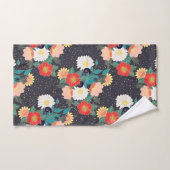 エレガントな手描きの花柄および紙吹雪のデザイン バスタオルセット (ハンドタオル)