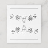 エレガントな手描きの落書き 結婚式パーティー プレイスカード (外部開封)