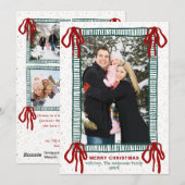 エレガントな手描きの赤いリボン クリスマス 5 フォト (正面/裏面)