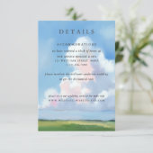 エレガントな手描きの風景 青空 雲 ウェディング エンクロージャーカード (スタンド正面)