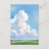エレガントな手描きの風景 青空 雲 ウェディング エンクロージャーカード (裏面)