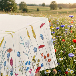 エレガントな手描き水彩の野の花 テーブルクロス