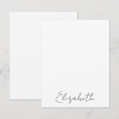 エレガントな手書きのオーダーメイド名前のスクリプト ノートカード (正面/裏面)