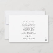 エレガントな手書きのシンプルな写真 オーダーメイド サンキューカード (裏面)