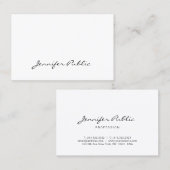 エレガントな手書きの原稿のきれいでモダンな平野 名刺 (正面/裏面)