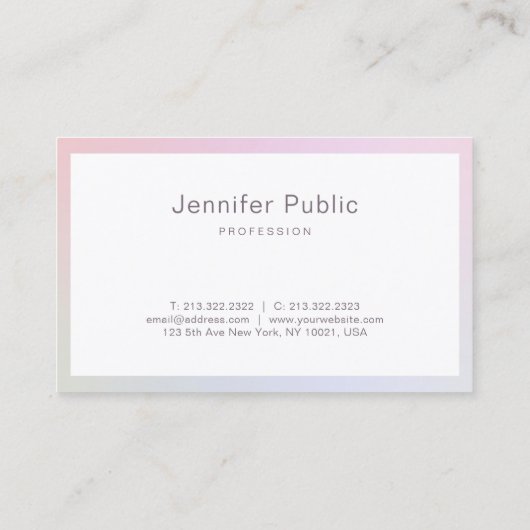 エレガントな手書きの原稿の最小主義の明白なモダン 名刺 (裏面)