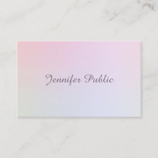 エレガントな手書きの原稿の最小主義の明白なモダン 名刺 (正面)