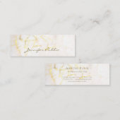 エレガントな手書きの原稿の金ゴールドの大理石のモダン スキニー名刺 (正面/裏面)