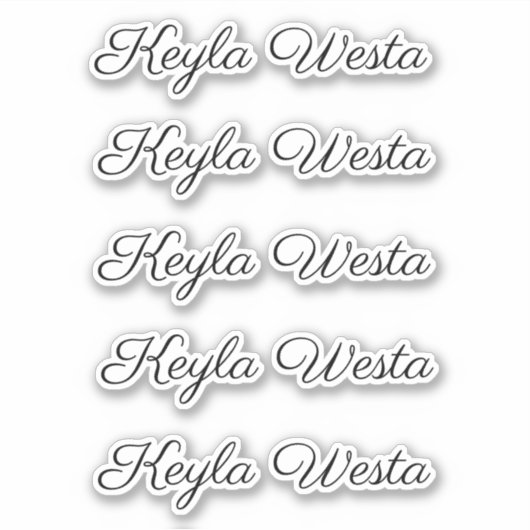 エレガントな手書きの名前のオーダーメイド シール (正面)