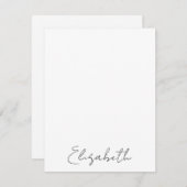 エレガントな手書きの名前スクリプト ノートカード (正面/裏面)