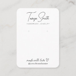 エレガントな手書きの愛のハートイヤリングディスプレイ 名刺