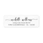 エレガントな手書きスクリプトの差出人住所ラベル ラベル (正面)