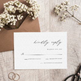 エレガントな手書きスクリプト シンプルモダンウェディング 出欠カード