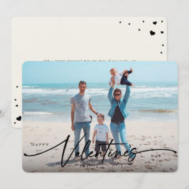 エレガントな手書きスクリプト バレンタインデー フラット フォト カード