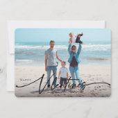 エレガントな手書きスクリプト バレンタインデー フラット フォト カード (正面)