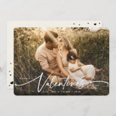 エレガントな手書きスクリプト バレンタインデー フラット フォト カード (正面/裏面)