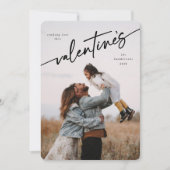 エレガントな手書きスクリプト バレンタインデー フラット フォト カード (正面)