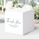 エレガントな手書きスクリプト ブライダルシャワー スクエア フェイバーボックス