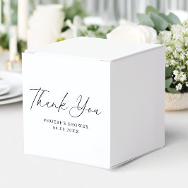 エレガントな手書きスクリプト ブライダルシャワー スクエア フェイバーボックス