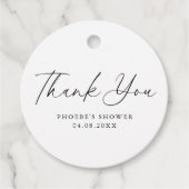 エレガントな手書きスクリプト ブライダルシャワー フェイバータグ (正面)