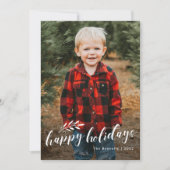 エレガントな手書きスクリプト ブランチ フォト シーズンカード (正面)