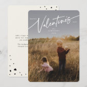 エレガントな手書きバレンタインデーフォトカード シーズンカード (正面/裏面)