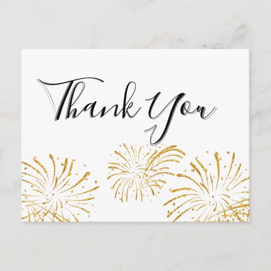 エレガントな手書きレタリングの感謝カード ポストカード (正面)