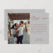 エレガントな手書き文字のモダンな結婚式の写真ポストカード ポストカード (正面/裏面)