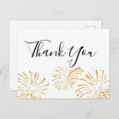 エレガントな手書き文字の感謝カード ポストカード (正面/裏面)