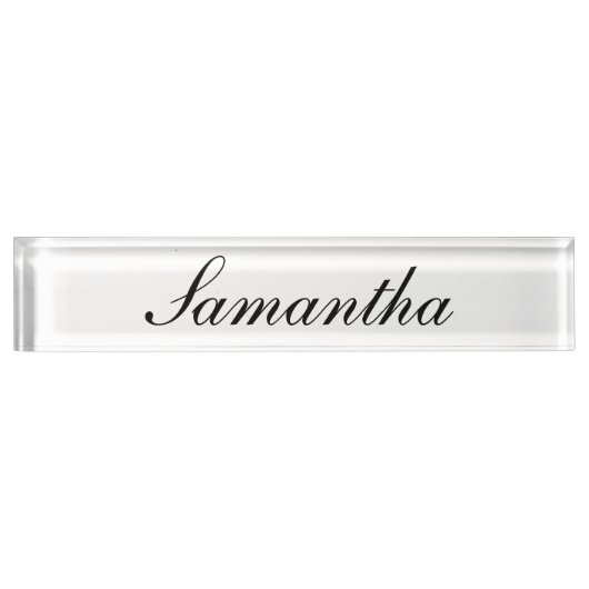 エレガントな手紙が付いているパーソナライズな机のネームプレート デスクネームプレート (正面)