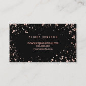 エレガントな打たれた原稿のばら色の金ゴールドの紙吹雪の(ばちゃばちゃ)跳ねる 名刺 (裏面)