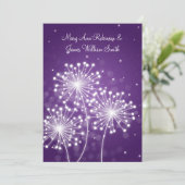 エレガントな披露宴 サマー スパークル パープル 招待状 (スタンド正面)