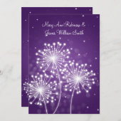 エレガントな披露宴 サマー スパークル パープル 招待状 (正面/裏面)