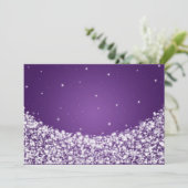 エレガントな披露宴 スター スパークル パープル 招待状 (スタンド正面)